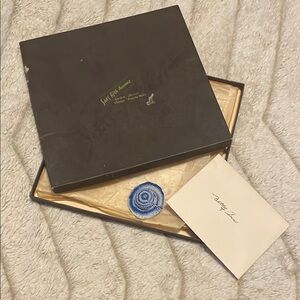 Vintage Saks Fifth Avenue Lace Handkerchief Ephemera 1940s Hallmark Card